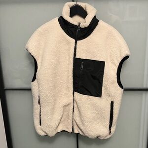 Vici Cream and Black Sherpa Vest